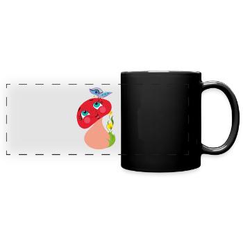 Pilz - Panorama-Tasse farbig - Schwarz - Vorne