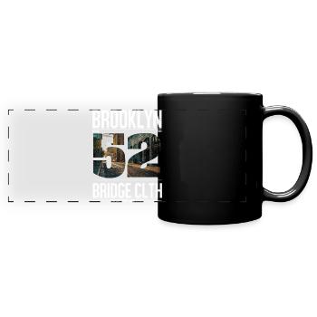 Brooklyn Bridge Straßenlinie - Panorama-Tasse farbig - Schwarz - Vorne