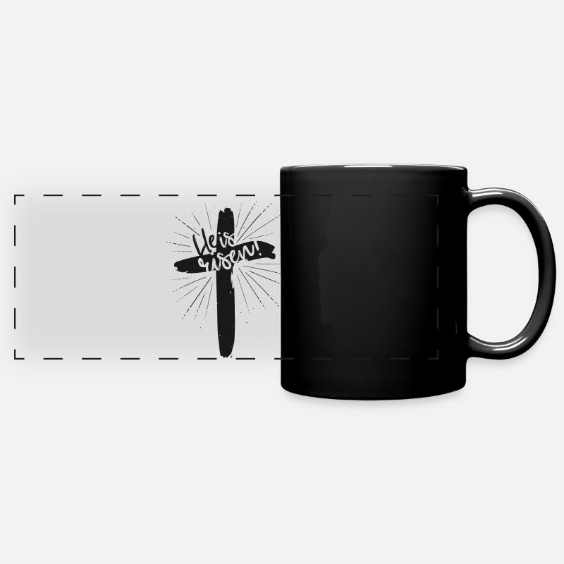 He is risen - Full Colour Panoramic Mug - black