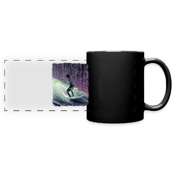 Surfing & Coding - Panorama-Tasse farbig - Schwarz - Vorne