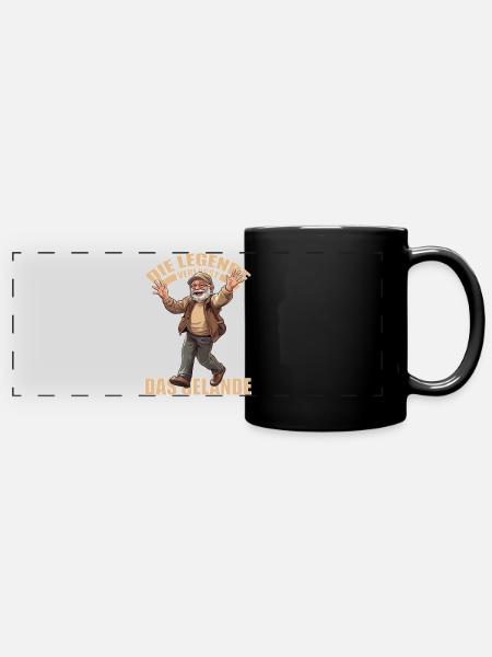 Die Legende verlässt das Gelände Rentner Geschenk - Panorama-Tasse farbig - Schwarz