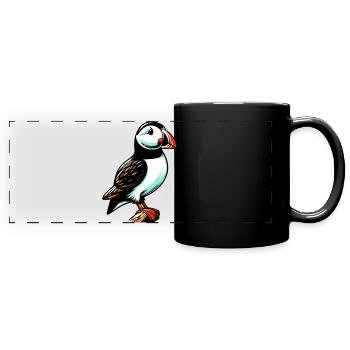 Puffin - Full Colour Panoramic Mug - black - Front