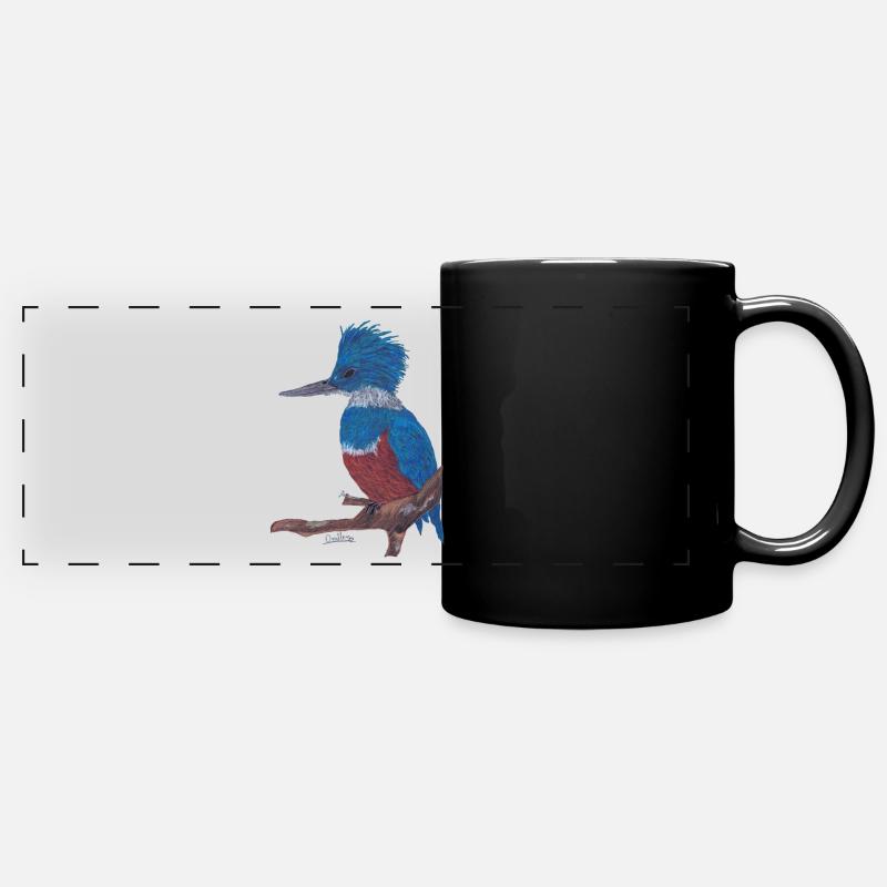 A charismatic kingfisher. - Full Colour Panoramic Mug - black