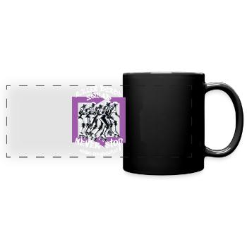 Équipe de roller derby - Mug panoramique uni - noir - Devant