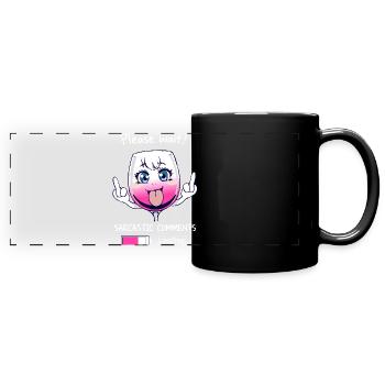 Sarkastisches Weinglas - Panorama-Tasse farbig - Schwarz - Vorne