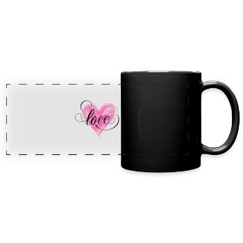 Liebe - Panorama-Tasse farbig - Schwarz - Vorne