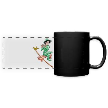the green vagabond playing the Flute - Full Colour Panoramic Mug - black - Front