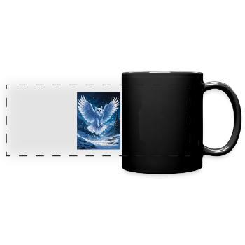 Snowy Owl - Full Colour Panoramic Mug - black - Front