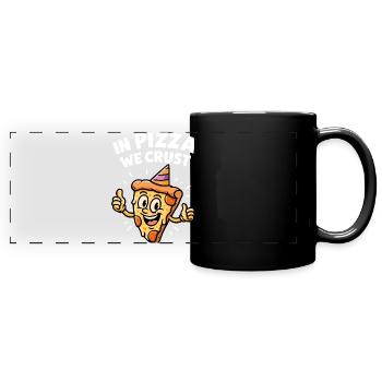 Lustiges Pizza Party Design - Panorama-Tasse farbig - Schwarz - Vorne
