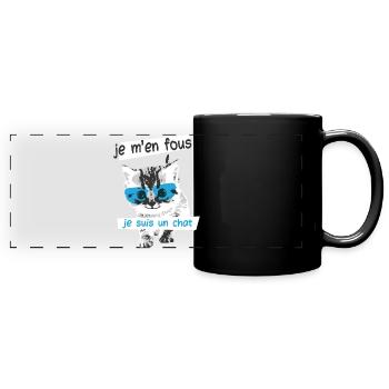 Cat Humor Geek Cute Funny Phrase - Full Colour Panoramic Mug - black - Front