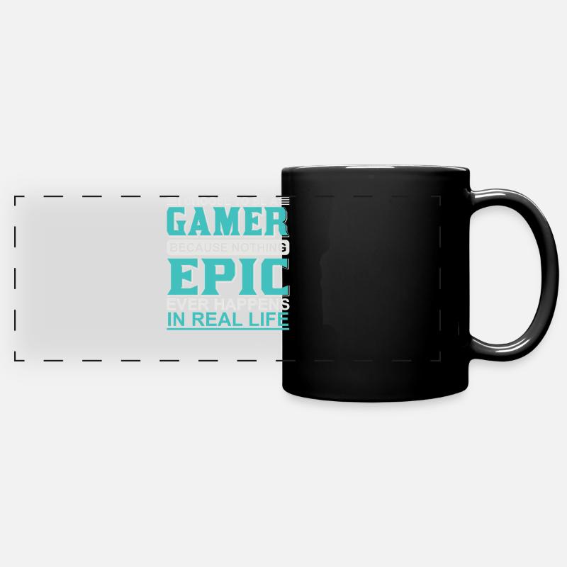 Gamer Epic in Real Life - Full Colour Panoramic Mug - black