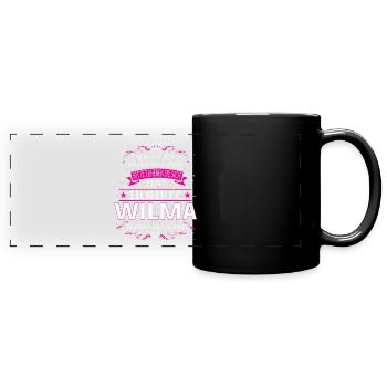 Eure Hoheit Wilma betritt den Raum - Panorama-Tasse farbig - Schwarz - Vorne