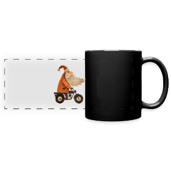 Santa Claus on Motorcycle - Full Colour Panoramic Mug - black - Front