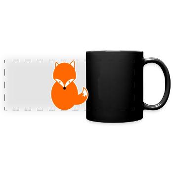 Renard aux cheveux roux - Renard de conception de bande dessinée Kawaii drôle - Mug panoramique uni - noir - Devant