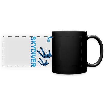 Fallschirmspringer Paragliding | Blauer Himmel Lebendige Farbe - Panorama-Tasse farbig - Schwarz - Vorne