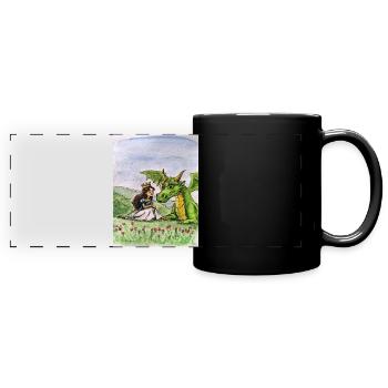Prinzessin und Drachenwiese Bund - Panorama-Tasse farbig - Schwarz - Vorne