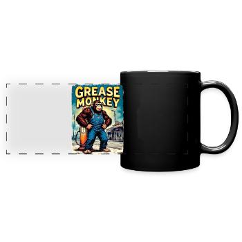 GreaseMonkey Retro Street Art - Panorama-Tasse farbig - Schwarz - Vorne