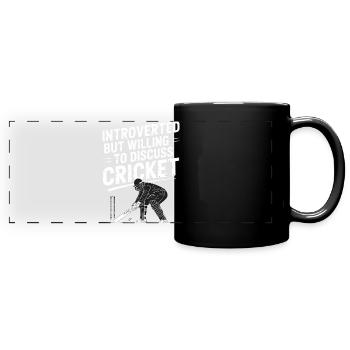 Drôle de cricket : Jeu de cricket vintage - Mug panoramique uni - noir - Devant