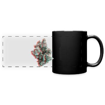 Cannabis Weed Bud 3D Anaglyph - Full Colour Panoramic Mug - black - Front