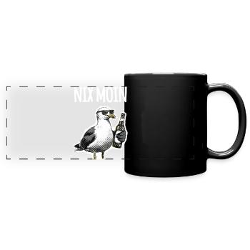 Drôle de dicton : bière mouette du nord de l’Allemagne - Mug panoramique uni - noir - Devant