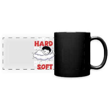 Sleep Cloud Life is Hard My Pillow Soft - Full Colour Panoramic Mug - black - Front