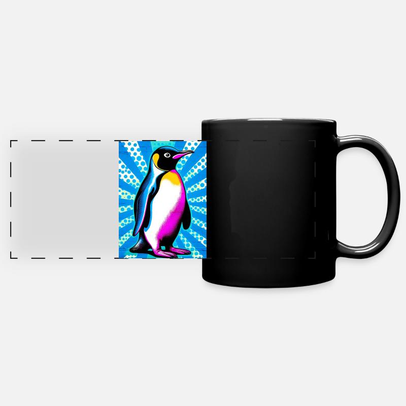 penguin - Full Colour Panoramic Mug - black