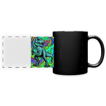 dinosaure - Mug panoramique uni - noir - Devant