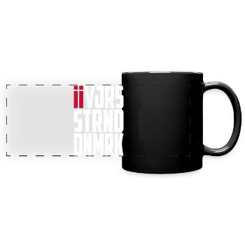 Vejers Strand Dänemark - Panorama-Tasse farbig - Schwarz - Vorne