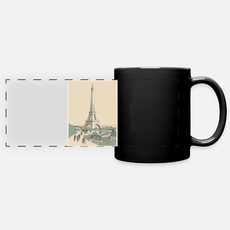 Paris Ride — Cycling Memory - Full Colour Panoramic Mug - black