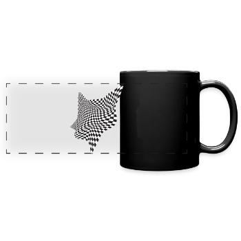 Warped Checkered Flux - Full Colour Panoramic Mug - black - Front