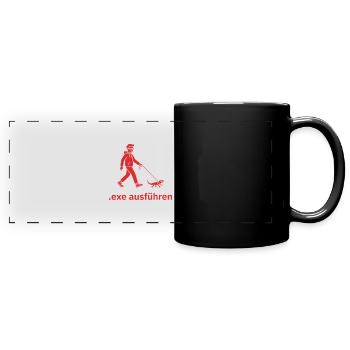 Admin Exe Ausführen Rot - Panorama-Tasse farbig - Schwarz - Vorne