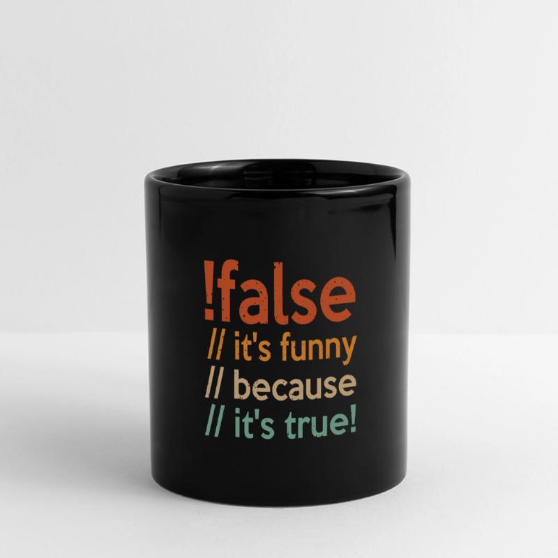 Programmierer false true Informatiker Student Code Panorama-Tasse farbig