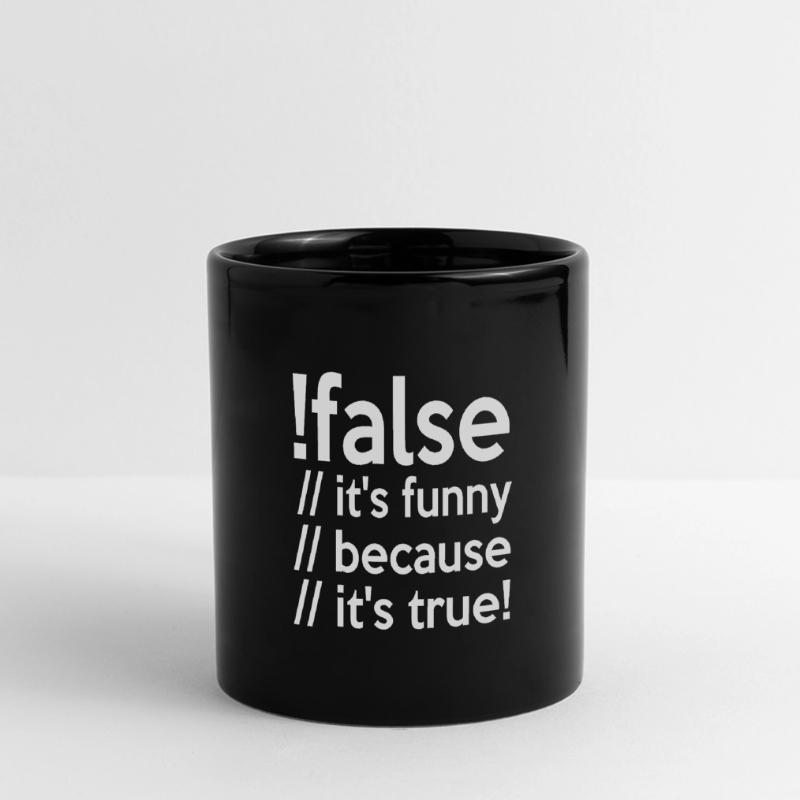 Programmierer false true Informatiker Student Code Panorama-Tasse farbig