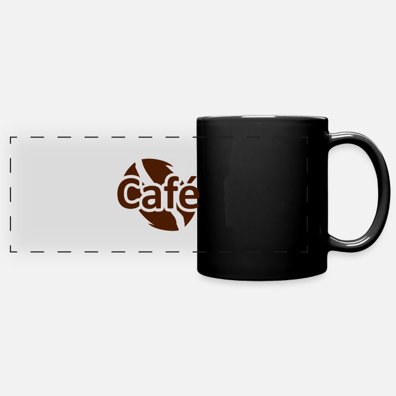 café - Full Colour Panoramic Mug - black