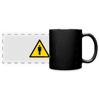 Warning Sign people - Full Colour Panoramic Mug - black - Front