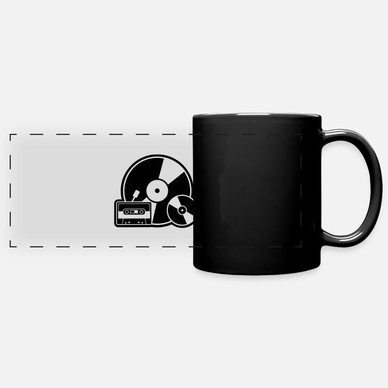 Retro Music - Full Colour Panoramic Mug - black