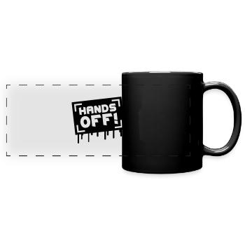 Hands Off Graffiti - Panorama-Tasse farbig - Schwarz - Vorne