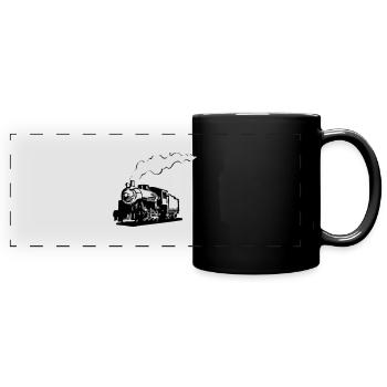 dampflok chemin de fer locomotive roman - Mug panoramique uni - noir - Devant