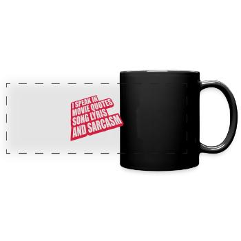 speak lyrics and sarcasm - Full Colour Panoramic Mug - black - Front