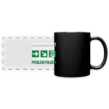 Brandschutzbeauftragter Brandschutz Pfeile - Panorama-Tasse farbig - Schwarz - Vorne