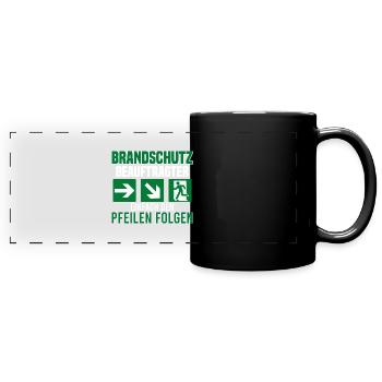 Brandschutzbeauftragter Brandschutz Pfeile - Panorama-Tasse farbig - Schwarz - Vorne