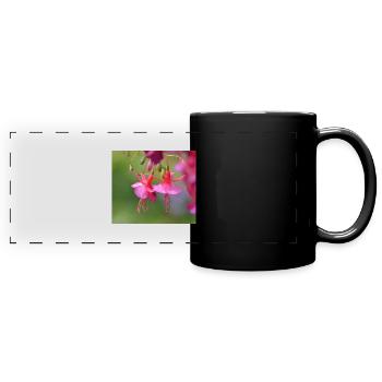 rosa blume - Panorama-Tasse farbig - Schwarz - Vorne
