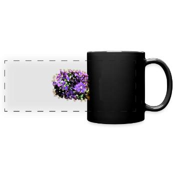 purple flower meadow - Full Colour Panoramic Mug - black - Front