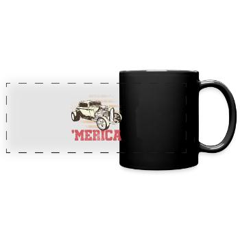 Merica | Voiture de collection - Mug panoramique uni - noir - Devant