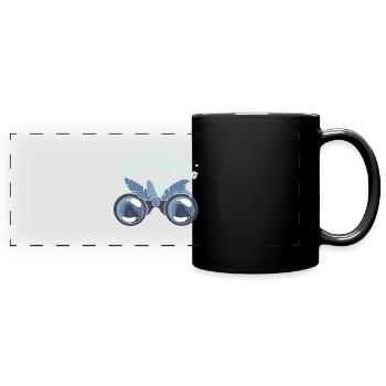 Ich beobachte nur Vögel - Panorama-Tasse farbig - Schwarz - Vorne