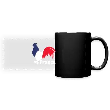 French rooster blue white red - Full Colour Panoramic Mug - black - Front