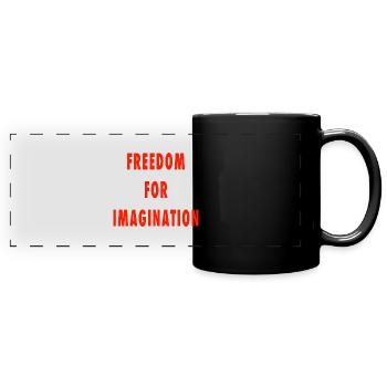 Freedom for imagination - Full Colour Panoramic Mug - black - Front