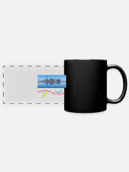 Stay Hydrated Keep Traveling - Full Colour Panoramic Mug - black