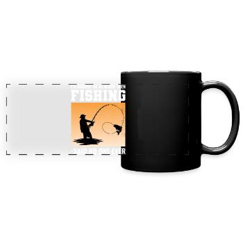 Pêcheur Amateur de poissons Pêcheurs Humour drôle - Mug panoramique uni - noir - Devant