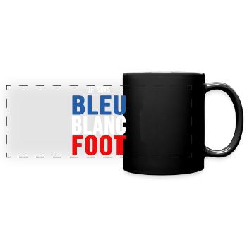 football je suis bleu blanc foot supporters - Mug panoramique uni - noir - Devant